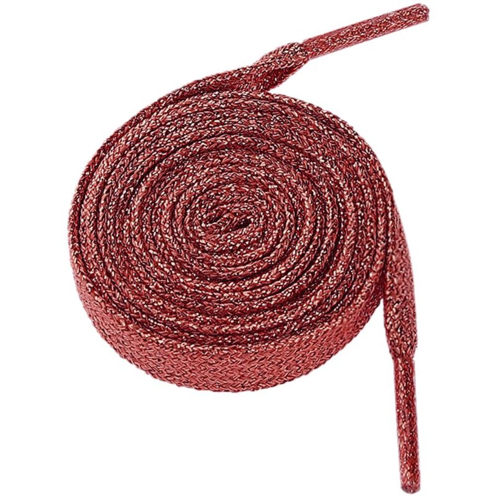 1 Pair Glitter Shiny Metallic Flat Shoelaces 140cm/55.12" Wine Red